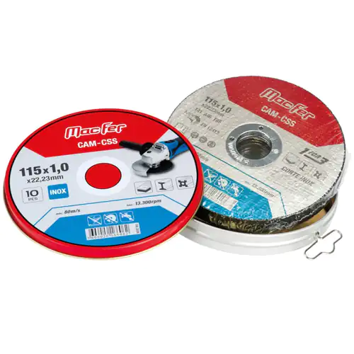 MacFer Stainless Steel Abrasive Disc Pack 115x1x22.23mm (10 pieces) MacFer Stainless Steel Abrasive Disc Pack 115x1x22.23mm (10 pieces)